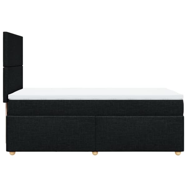 Ramsäng med madrass svart 90x190 cm tyg