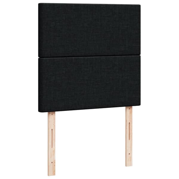 Ramsäng med madrass svart 90x190 cm tyg