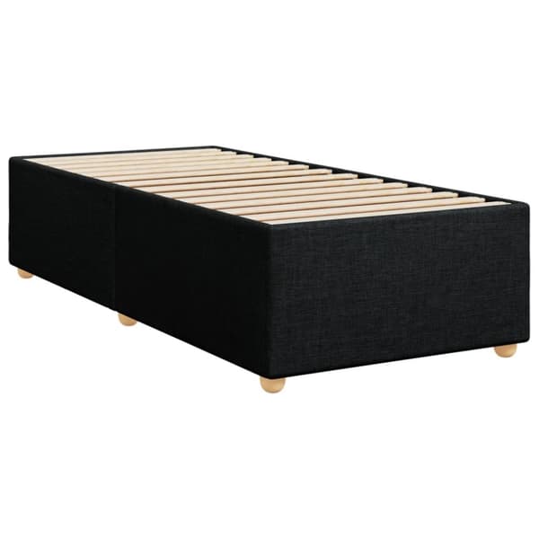 Ramsäng med madrass svart 90x190 cm tyg