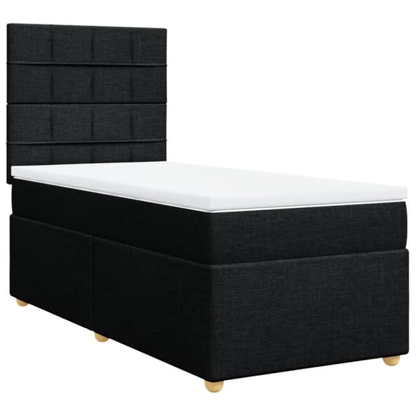 kontinentalseng med madras 100x200 cm stof sort