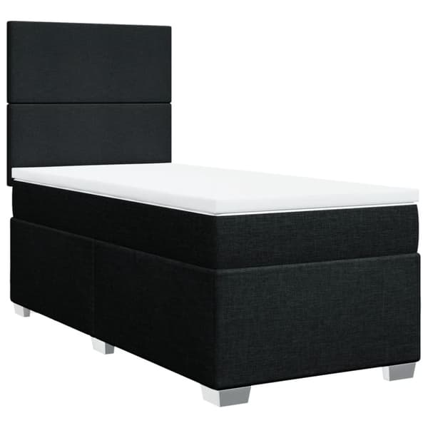 kontinentalseng med madras 100x200 cm stof sort