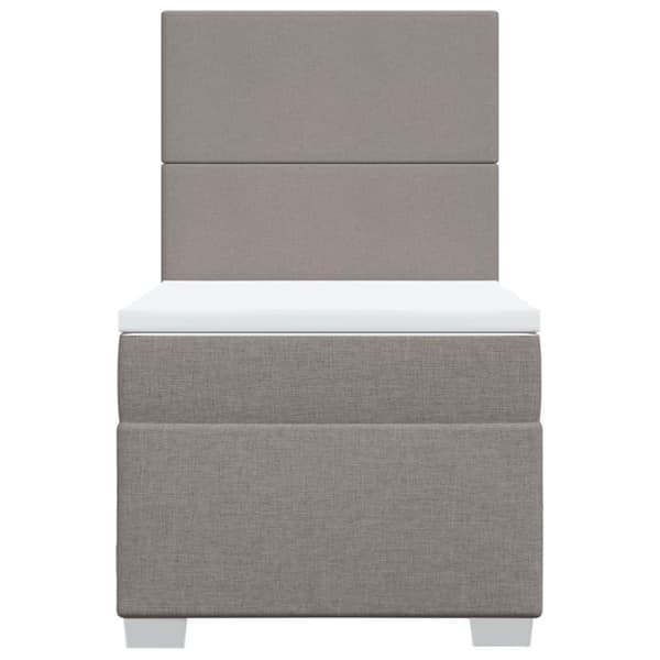 Mannermainen sänky patjalla, taupe, kangas, 100x200 cm