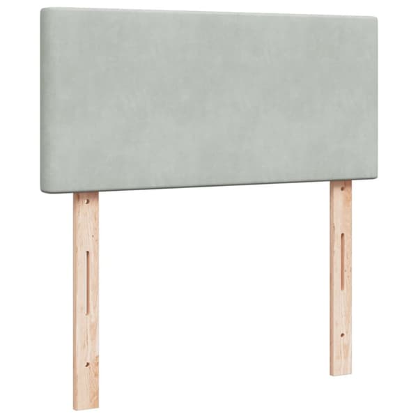 kontinentalseng med madras 90x200cm fløjl lysegrå