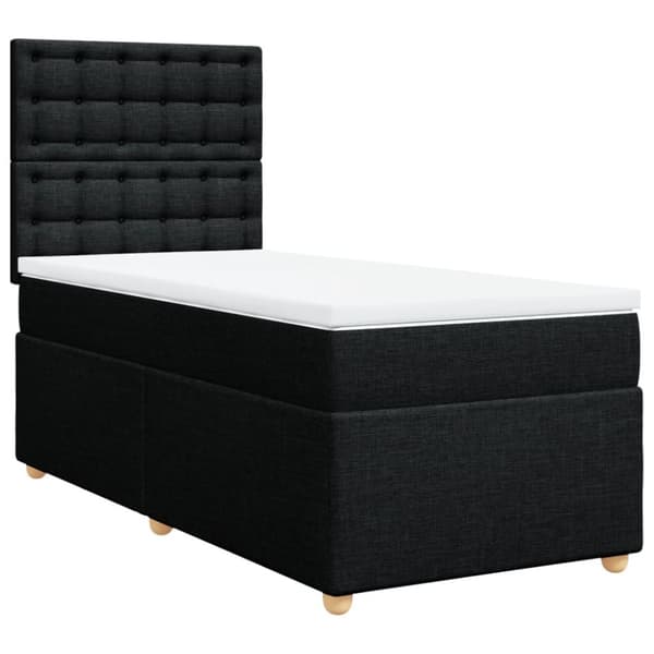 kontinentalseng med madras 90x200 cm stof sort