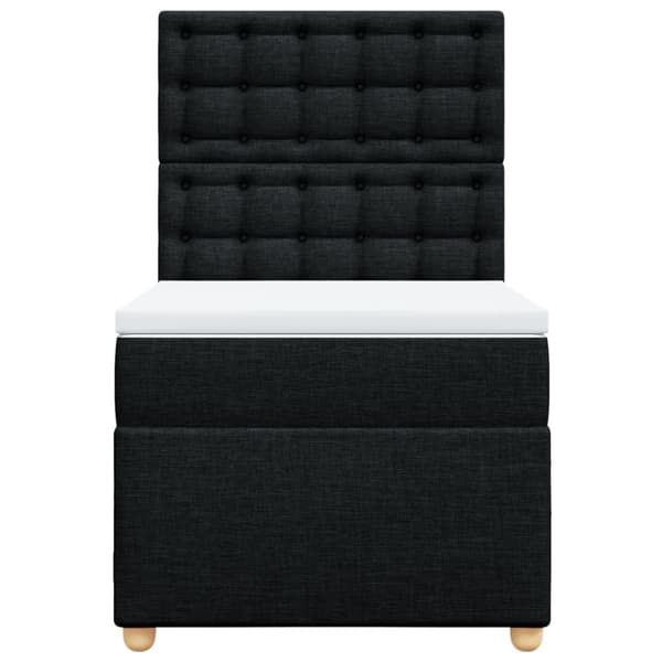 kontinentalseng med madras 90x200 cm stof sort