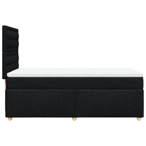 kontinentalseng med madras 90x200 cm stof sort