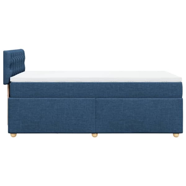 Ramsäng med madrass blå 90x200 cm tyg