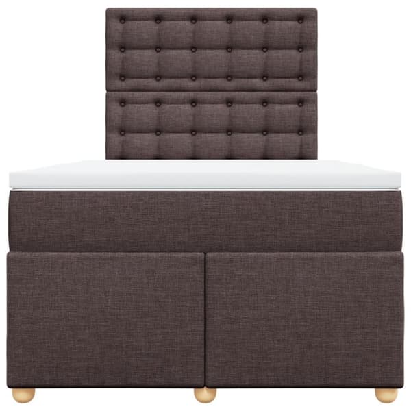 Ramsäng med madrass mörkbrun 120x190 cm tyg