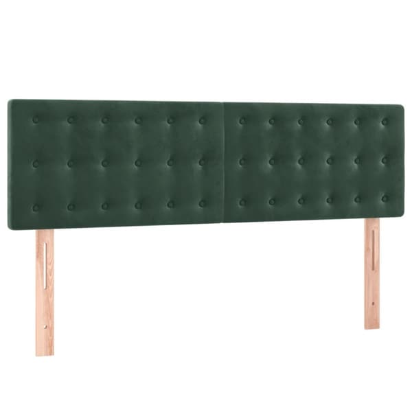 Ramsäng med madrass mörkgrön 140x200 cm sammet