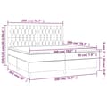 Miniatyrbillede 6 af 6: kontinentalseng med madras 200x200 cm stof cremefarvet