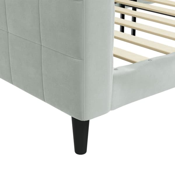 daybed 90x190 cm velour lysegrå
