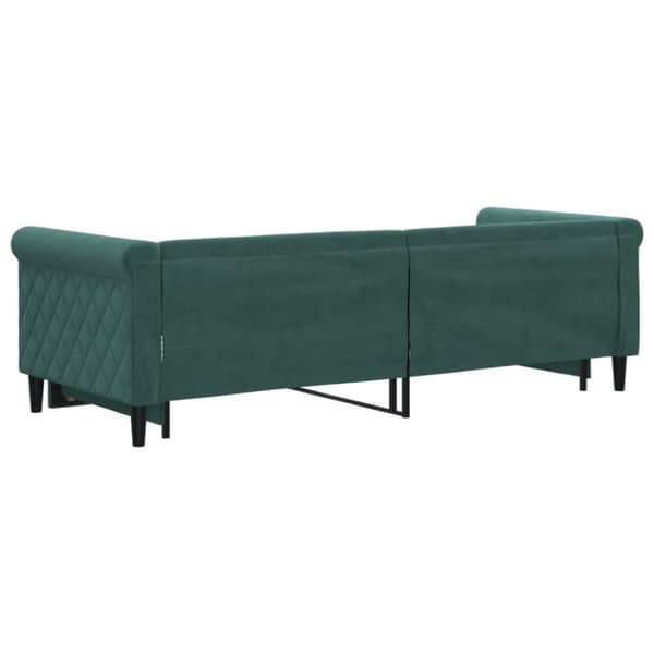 Dagbädd utdragbar mörkgrön 80x200 cm sammet