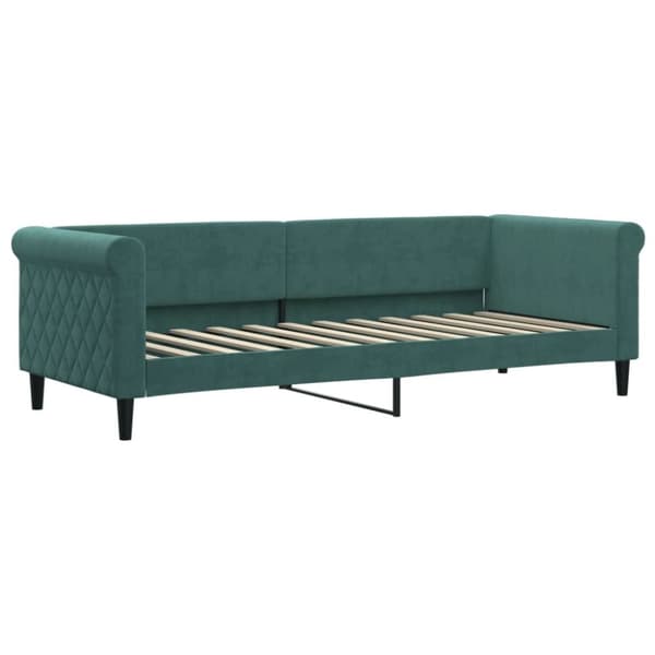 Dagbädd utdragbar mörkgrön 80x200 cm sammet