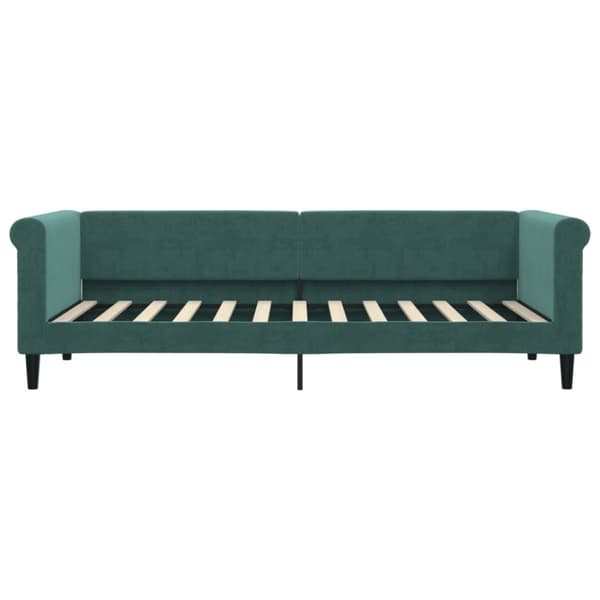 Dagbädd utdragbar mörkgrön 80x200 cm sammet