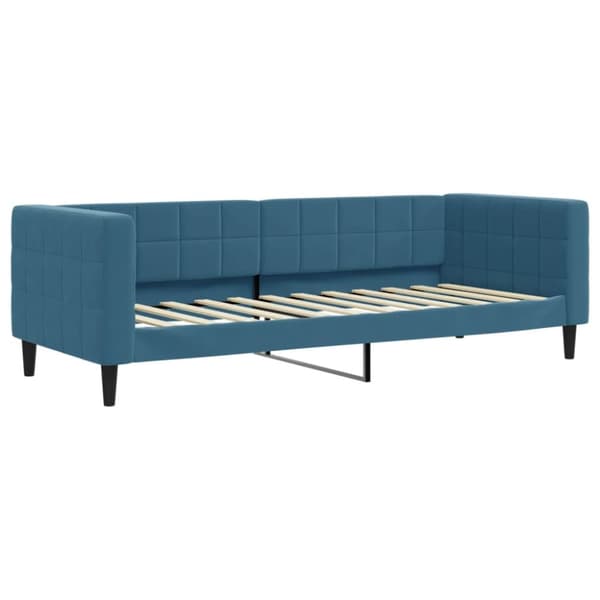 daybed med udtræk og skuffer 80x200 cm stof blå