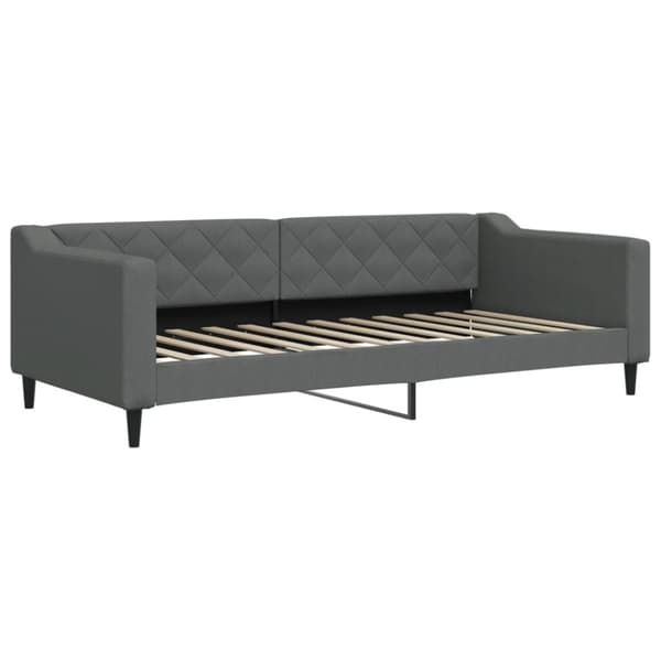 daybed med udtræk og skuffer 90x200 cm stof mørkegrå