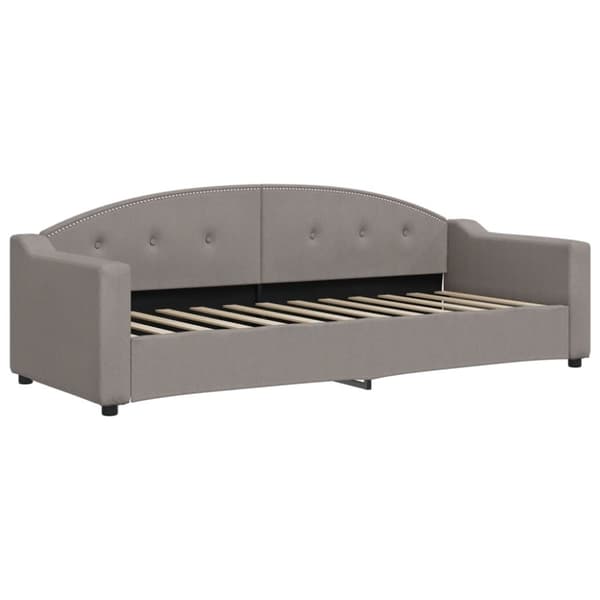 daybed med udtræk og madras 80x200 cm stof gråbrun