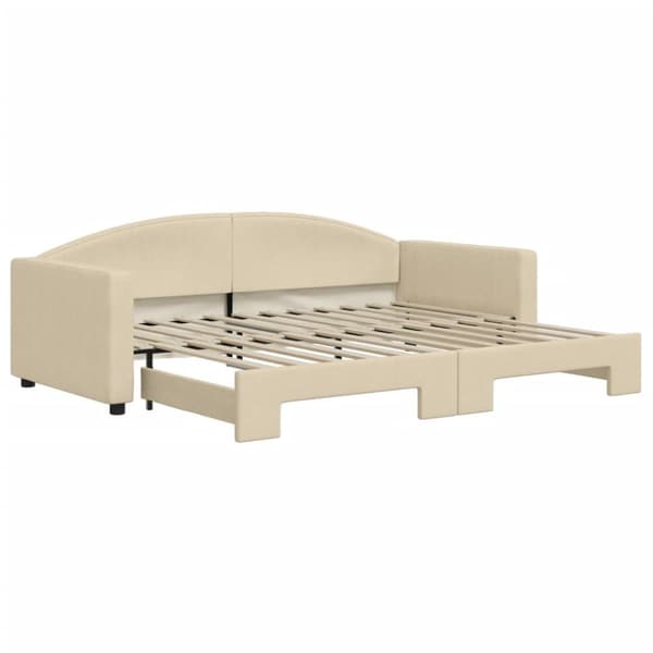 Dagbädd utdragbar gräddvit 90x200 cm tyg