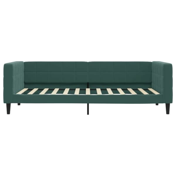 daybed med udtræk og skuffer 100x200 cm velour mørkegrøn