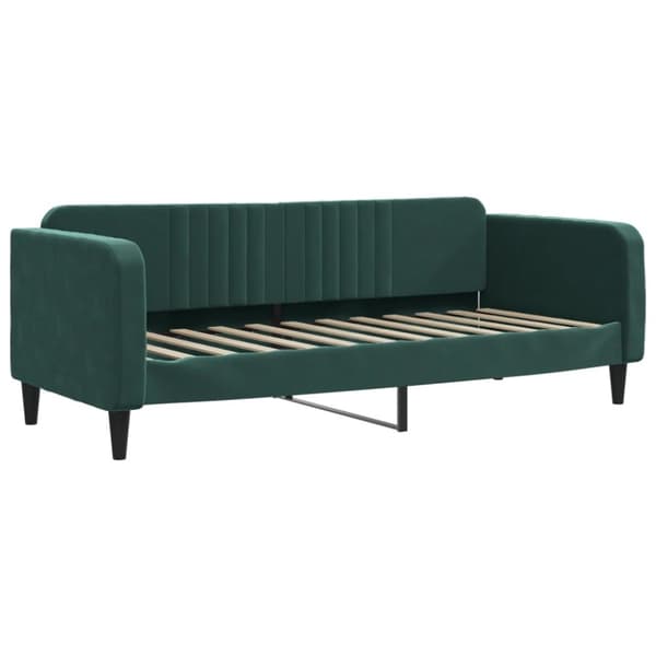 Dagbädd utdragbar med lådor mörkgrön 80x200 cm sammet
