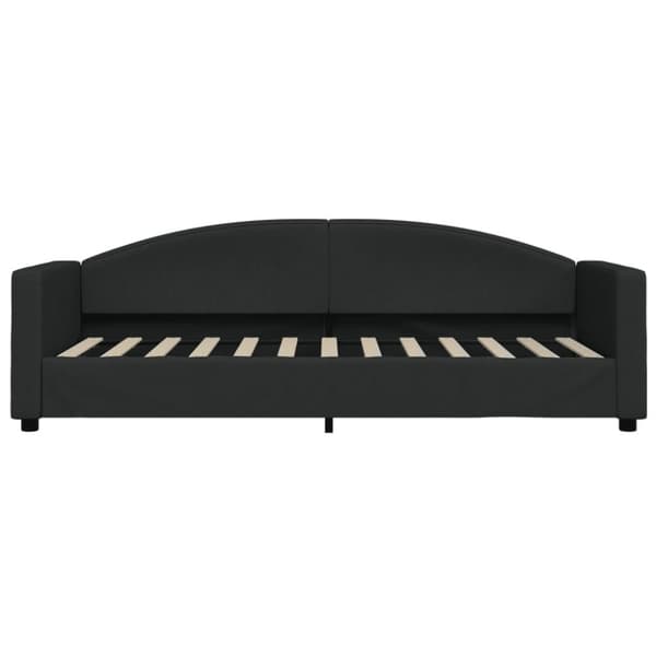 daybed med udtræk og skuffer 80x200 cm stof sort