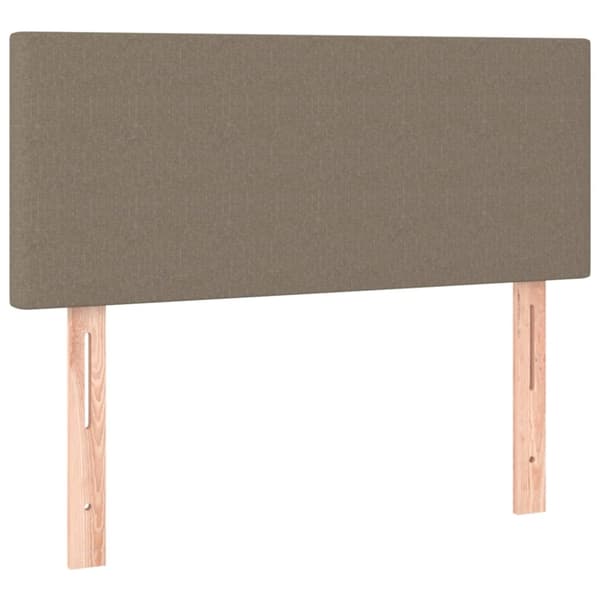 Ramsäng med madrass taupe 90x190 cm tyg