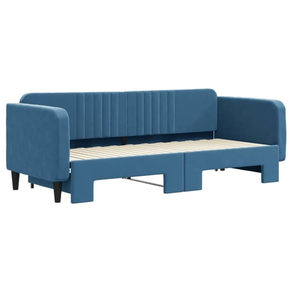 Dagbädd utdragbar blå 80x200 cm sammet