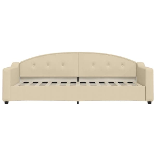 daybed med udtræk og skuffer 80x200 cm stof cremefarvet