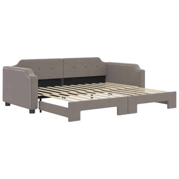 Dagbädd utdragbar taupe 100x200 cm tyg