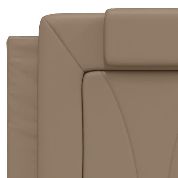 sengeramme med sengegavl 140x200 cm kunstlæder cappuccinofarvet