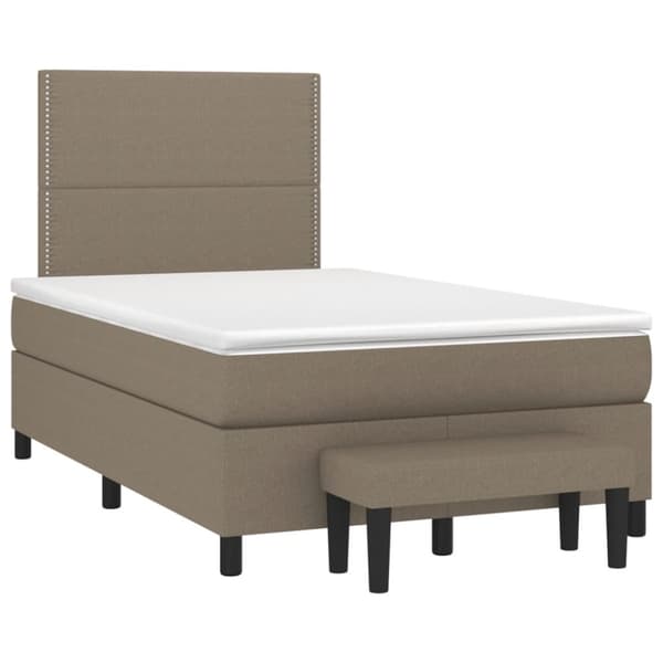 Ramsäng med madrass taupe 120x190 cm tyg