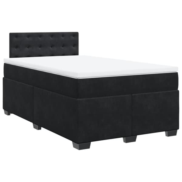 Ramsäng med madrass svart 120x190 cm sammet
