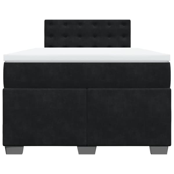 Ramsäng med madrass svart 120x190 cm sammet