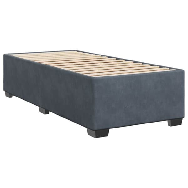 Ramsäng med madrass mörkgrå 80x200 cm sammet