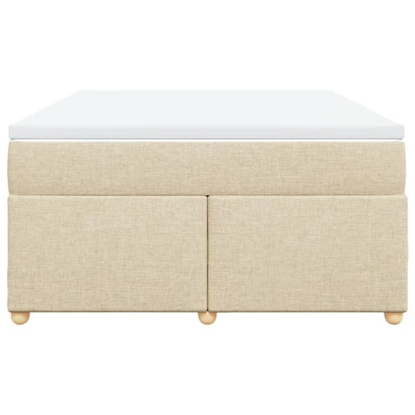 kontinentalseng med madras 140x190 cm stof cremefarvet