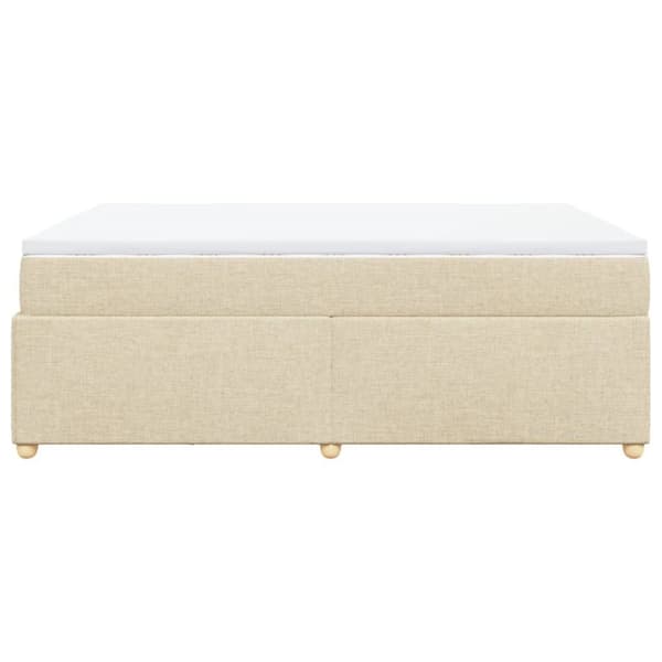 kontinentalseng med madras 140x190 cm stof cremefarvet