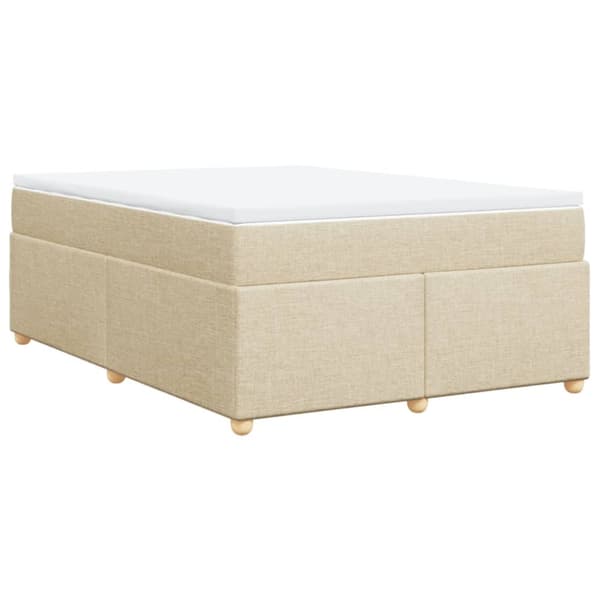 kontinentalseng med madras 140x190 cm stof cremefarvet