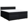 Miniatyrbillede 2 af 10: kontinentalseng med madras 180x200 cm stof sort