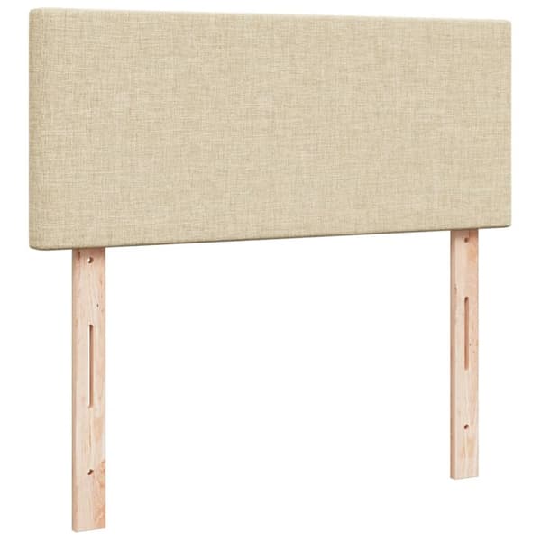 kontinentalseng med madras 120x200 cm stof cremefarvet