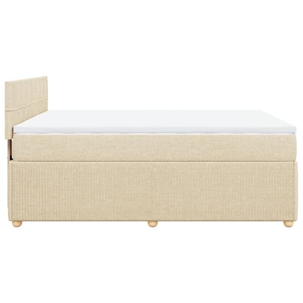 kontinentalseng med madras 140x190 cm stof cremefarvet