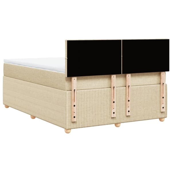 kontinentalseng med madras 140x190 cm stof cremefarvet