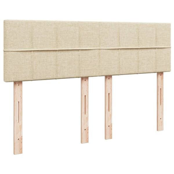 kontinentalseng med madras 140x190 cm stof cremefarvet