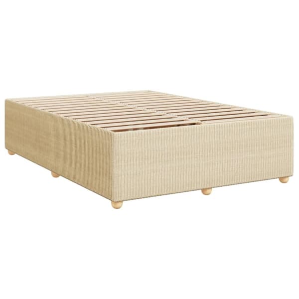 kontinentalseng med madras 140x190 cm stof cremefarvet