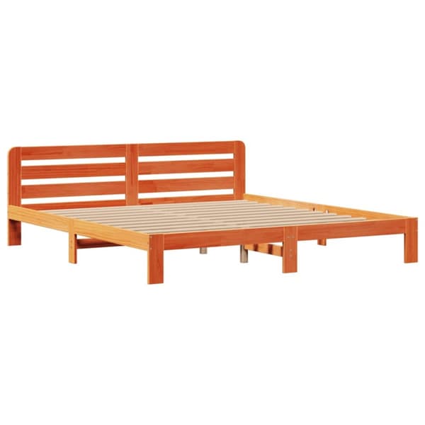 seng med reol uden madras 180x200cm massivt fyrretræ gyldenbrun