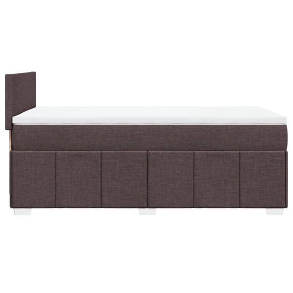 Ramsäng med madrass mörkbrun 100x200 cm tyg