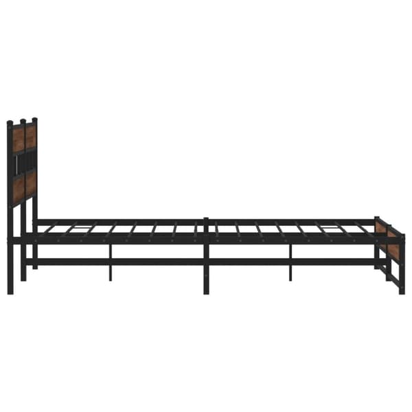 sengeramme uden madras 193x203 cm metal brun egetræsfarve