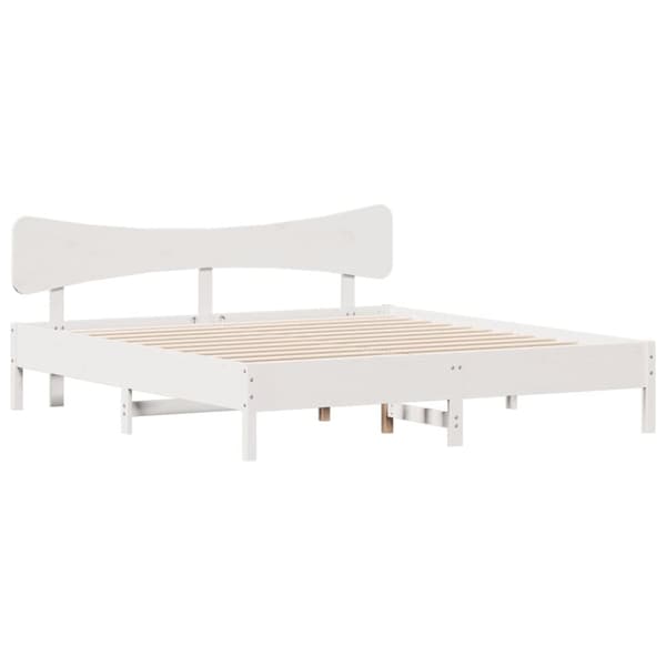 sengeramme uden madras 160x200 cm massivt fyrretræ hvid