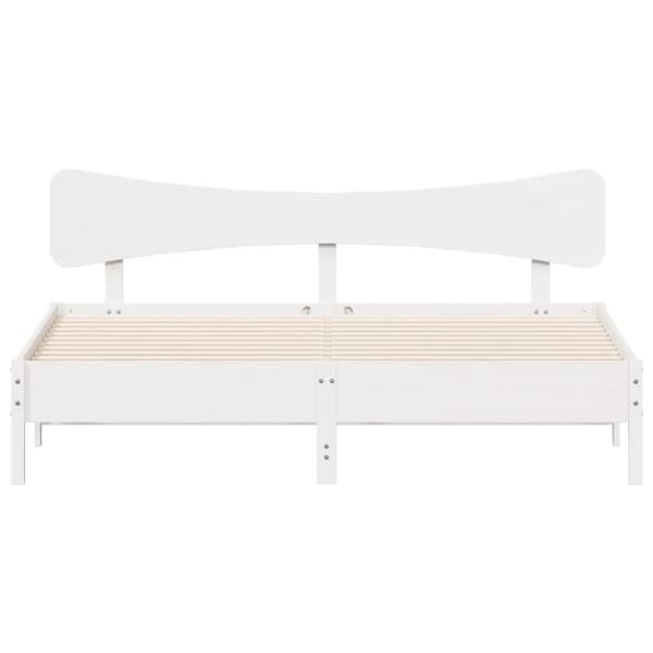 sengeramme uden madras 160x200 cm massivt fyrretræ hvid