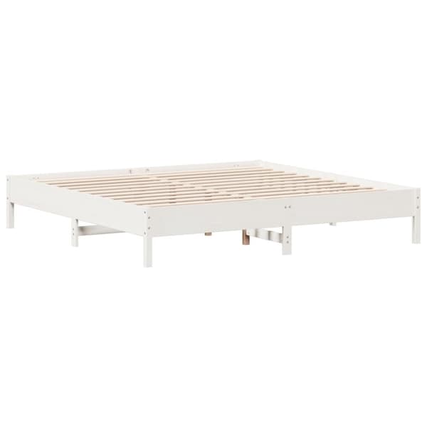 sengeramme uden madras 160x200 cm massivt fyrretræ hvid