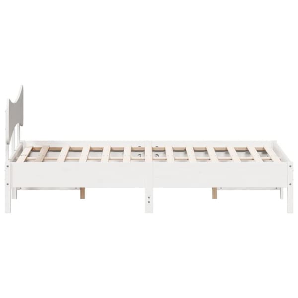 sengeramme uden madras 160x200 cm massivt fyrretræ hvid